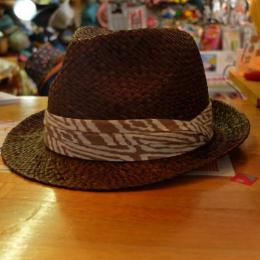 【GRACE】MACRO HAT RAFFIA FOLK XL WH185Y8 ブラウン