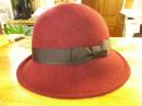 ウールボーラーハット　アシンメトリ　バーガンディ 40%OFF